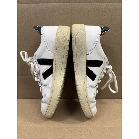Veja V-10 Women's Size 6 White Leather Lace‎ Up Low Casual Sneakers Shoes - Picture 7 of 9